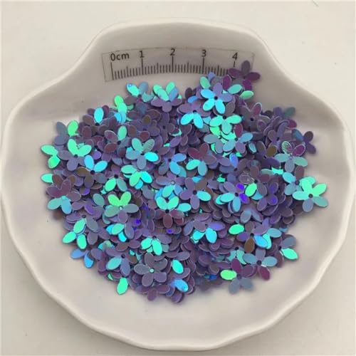 30g Tasse 10mm Blume Lose Pailletten Pailletten for Nähen Schuhe Hut DIY Handwerk Zubehör(AB Purple,150g) von HZLXF1