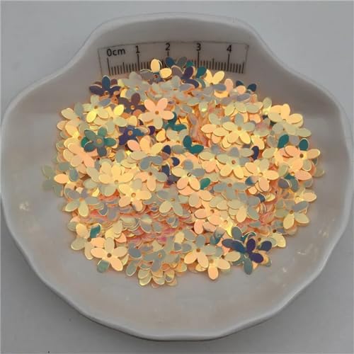 30g Tasse 10mm Blume Lose Pailletten Pailletten for Nähen Schuhe Hut DIY Handwerk Zubehör(Golden Beige,150g) von HZLXF1