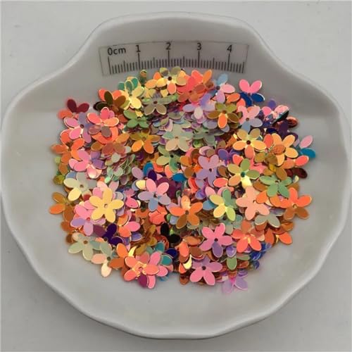 30g Tasse 10mm Blume Lose Pailletten Pailletten for Nähen Schuhe Hut DIY Handwerk Zubehör(Golden Mix,150g) von HZLXF1