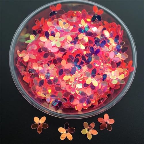 30g Tasse 10mm Blume Lose Pailletten Pailletten for Nähen Schuhe Hut DIY Handwerk Zubehör(Golden Trans Pink,150g) von HZLXF1