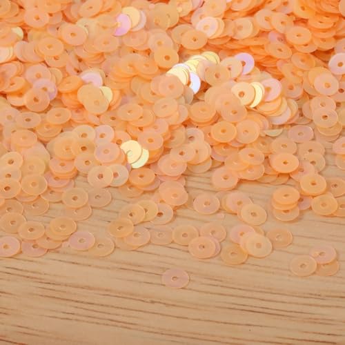 4000 Stück 2 mm 3 mm 4 mm matte bunte Pailletten, flache, runde, lose Flocken for Kleidungsstücke, DIY, Hochzeit, Bastelbedarf(08 Orange,4mm 2000pcs) von HZLXF1