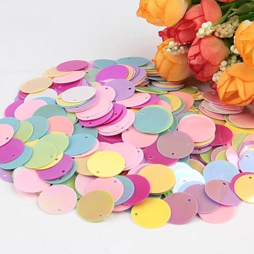 Ab Mix Pailletten 3mm 4mm-30mm Cup Flache Blumen Pailletten Handwerk Pailletten Geeignet for DIY Nähen Kleidung Dekoration(20mm FRABmix,50g) von HZLXF1