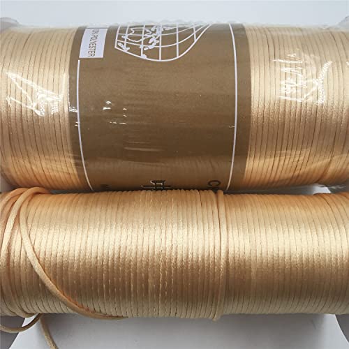 HZLXF1 2 mm 20 Meter Satinkordel Fadenarmband geflochtene Schnur DIY Quasten Perlenfaden (Color : 734 beige) von HZLXF1