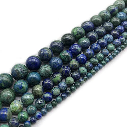 HZLXF1 Natürliche Lapislazuli Stein Malachit Azurit Agat Perlen for Schmuckherstellung Armband Halskette 4 6 8 10 12mm DIY. (Color : Blue, Item Diameter : 12mm Approx 30beads) von HZLXF1