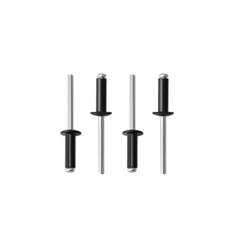 100 Stück 1/8 Zoll x 1/2 Zoll Aluminium-Blindnieten, schwarz, 3,2 x 12,7 mm Pop-Nieten von HZQX-Rop