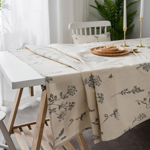 Bedruckte rechteckige Tischdecke aus Baumwollleinen für Kaminsims, Mesa, Party, Hochzeit, Küche, Esszimmer, Dekoration, Tischdecke, grau, 90 x 90 von HZSZXG