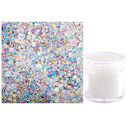 HZWMQDLF Glasflasche 20g / Flasche 1-3mm Mini Bubble Perlen Bunte Glasperle for DIY. Silikon Epoxidharz-Formfüller Harz Schmuck Nagelkunst Dekorieren Glasflasche(2) von HZWMQDLF