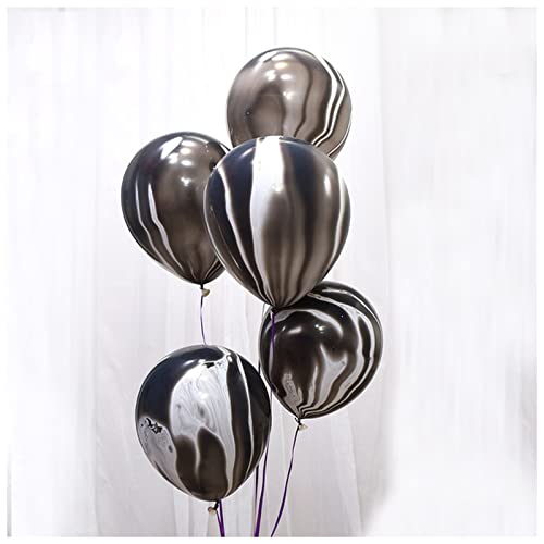 HZWMQDLF Happy Birthday Ballon 10 20 30 stücke Blau Rosa Achat Marmor Ballons Bunte Wolke Latex Luftballon for Dusche Geburtstag Party Dekoration Lieferungen Luftballons(Black) von HZWMQDLF