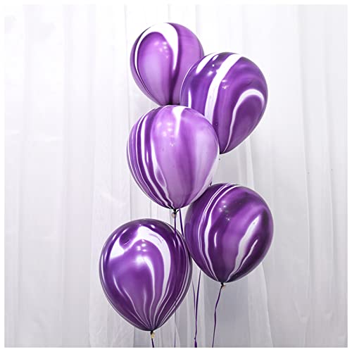 HZWMQDLF Happy Birthday Ballon 10 20 30 stücke Blau Rosa Achat Marmor Ballons Bunte Wolke Latex Luftballon for Dusche Geburtstag Party Dekoration Lieferungen Luftballons(Purple) von HZWMQDLF