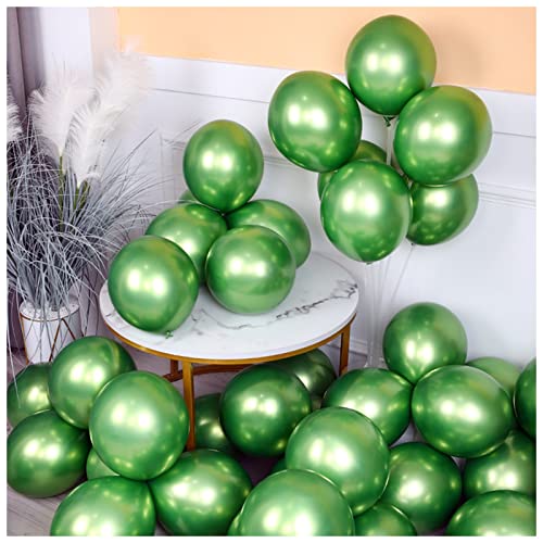 HZWMQDLF Happy Birthday Ballon 10 stücke 5/10 / 12 Zoll Glossy Metall Perle Latex Latex Ballons Dicke Chrom metallische Farben Helium Luft bälle Geburtstag Party dekor Luftballons(Fruit Green,12inch) von HZWMQDLF