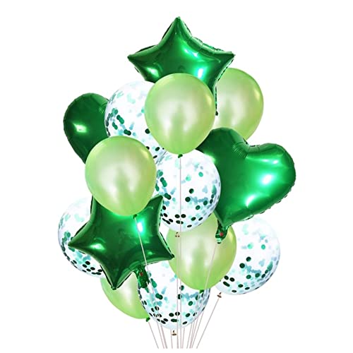 HZWMQDLF Happy Birthday Ballon 14 stücke Multi Confetti Ballon Happy Birthday Party Ballons Rose Gold Helium Ballons Dusche Partybedarf Luftballons(Green) von HZWMQDLF