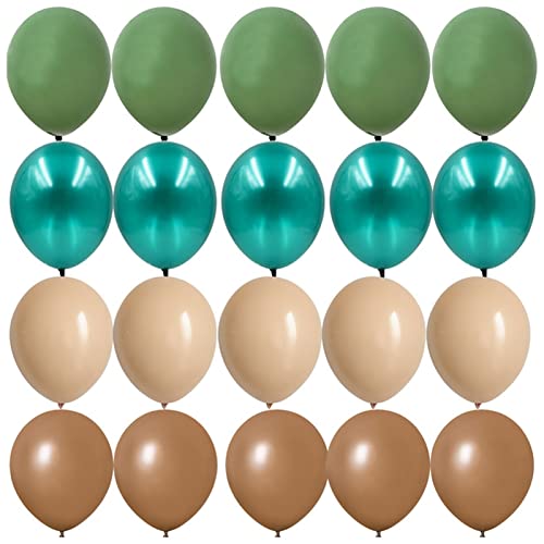 HZWMQDLF Happy Birthday Ballon 2. 0 STÜCKE 1. 0 Zinch Ballon Kit Retro Grün Weiß Gold Bälle for Geburtstag Hochzeitstag Jüngerung Jungle Sommer Party Decor Home Supplies Luftballons(20pcs 10inch E) von HZWMQDLF