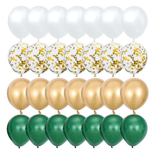 HZWMQDLF Happy Birthday Ballon 40 stücke10inch Avocado sage grüne ballonone Pearl weiß Gold konfetti Ballon Hochzeit dusche Geburtstag Party Dekorationen Luftballons(Dark Green) von HZWMQDLF