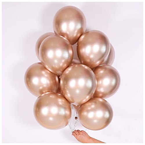 HZWMQDLF Happy Birthday Ballon 50/100 stücke Metallic Latex Ballons 5/10/12 Zoll Gold Silber Chrome Ballon Hochzeit Geburtstag Dekorationen Gold Party Supplies Luftballons(Champagne Gold,12inch) von HZWMQDLF