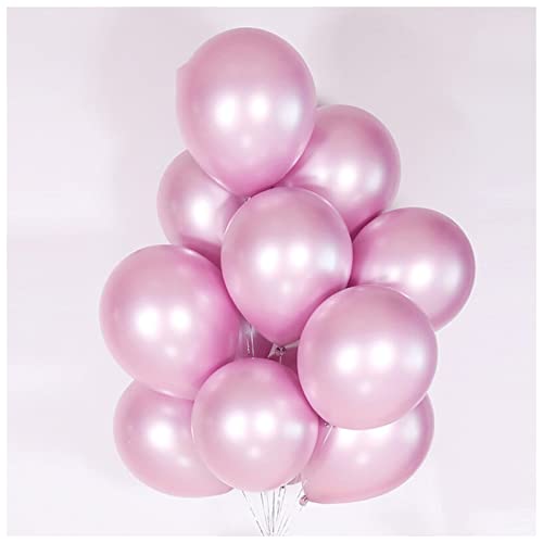 HZWMQDLF Happy Birthday Ballon 50/100 stücke Metallic Latex Ballons 5/10/12 Zoll Gold Silber Chrome Ballon Hochzeit Geburtstag Dekorationen Gold Party Supplies Luftballons(Pink,10inch) von HZWMQDLF