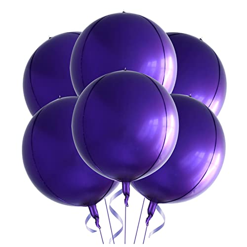 HZWMQDLF Happy Birthday Ballon 6 stücke 22 inchs Rose Gold Big 4d ballone 360 ​​Grad runde metallic Rose Gold ballone Geburtstags dusche Hochzeit Dekorationen Luftballons(Purple) von HZWMQDLF