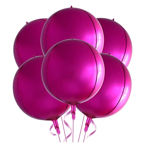 HZWMQDLF Happy Birthday Ballon 6 stücke 22 inchs Rose Gold Big 4d ballone 360 ​​Grad runde metallic Rose Gold ballone Geburtstags dusche Hochzeit Dekorationen Luftballons(Rose red) von HZWMQDLF