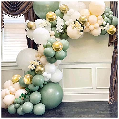 HZWMQDLF Happy Birthday Ballon 84 stücke Hochzeit Dekorationen Ballon Girlande Bogen kit weiß Gold Ballons for dusche Geburtstag jubiläums Party liefert Luftballons(Balloon Set 4) von HZWMQDLF