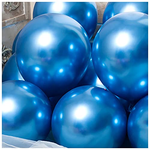 Happy Birthday Ballon 20 stücke metallic gold silber grün lila lila ballon hochzeit Alles Gute zum Geburtstag Latex Ballons Metall Chrom Ballon Luft Helium Baloon Luftballons(Metallic blue,12inch 20pc von HZWMQDLF