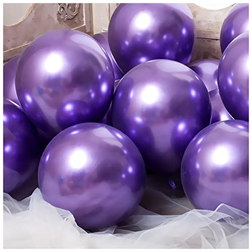 Happy Birthday Ballon 20 stücke metallic gold silber grün lila lila ballon hochzeit Alles Gute zum Geburtstag Latex Ballons Metall Chrom Ballon Luft Helium Baloon Luftballons(Metallic purple,12inch 20 von HZWMQDLF