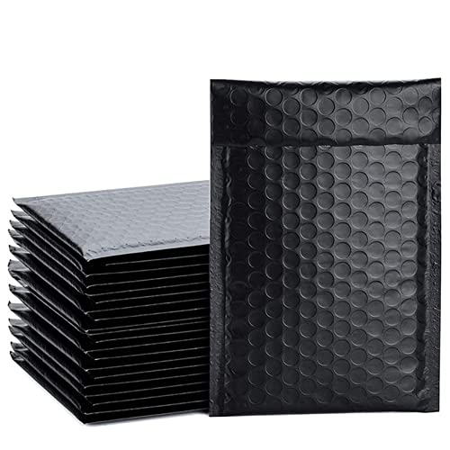 Luftpolsterumschläge 50 stücke Black Poly Mailer Bubble Mailer Gepolsterte Umschläge for Geschenk Verpackung gesäumter Mailer Selbstversiegeletasche Bubble Mailer gepolstert Luftpolsterumschläge(15*20 von HZWMQDLF