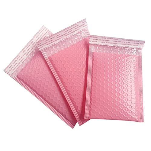 Luftpolsterumschläge Packung von 25 Blase-Umschlägen, gepolsterte Umschläge, Umschläge aus Polyethylen, selbstversiegelnde rosa Geschenkbeutel 20x25 cm Luftpolsterumschläge von HZWMQDLF