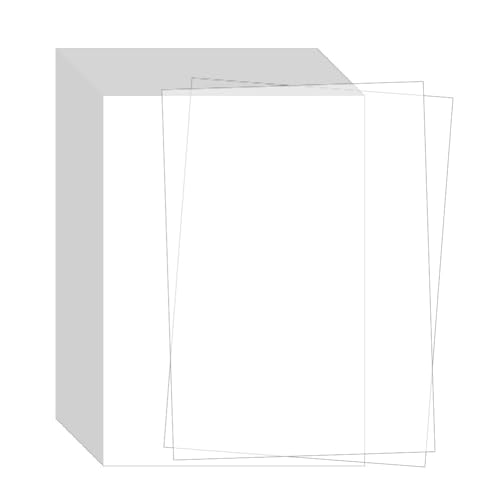 HZXINYI Pauspapier 50 Blatt A4 Papier 21cmx29.7cm Seidenpapier Weiß Halbtransparent für Fotokopie Laserdruck Kalligraphie Scrapbooking Musterzeichnung Malerei Architekturdesign von HZXINYI