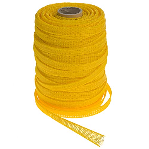 HaGa® 200 m Verpackungsnetz Netzschlauch Schutznetz Ø 25-50 mm | Farbe gelb | Oberflächenschutznetz | Netzbeutel | wiederverwendbar | Meterware von HaGa