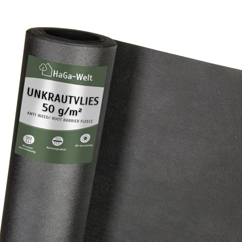 HaGa Unkrautvlies 50g/m² in 1,6m x 25m - Atmungsaktives Gartenvlies für effektiven Unkrautschutz im Garten mit hoher Reißfestigkeit HaGa Unkrautvlies 50g/m² in 1,6m x 25m - Atmungsaktives Gartenvlies für effektiven Unkrautschutz im Garten mit hoher Reißfestigkeit von HaGa