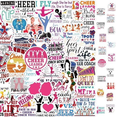 100 Stück Cheerleader Aufkleber, Gymnastik Aufkleber Set, Vinyl Sport Stiker für Wasserflaschen Skateboard, Laptop, Scrapbooking, Waterproof Aesthetics Graffiti Stickers für Kinder Adult Girl von HaOrchid