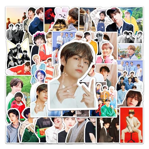 HaOrchid 100 Stück Kpop BTS Aufkleber, Kpop BTS Sticker Set, Mini Foto Sticker Set, wasserdichte Vinyl Sticker für Laptop Kinder Autos Motorrad Gepäck Computer Aufkleber Graffiti Decal von HaOrchid