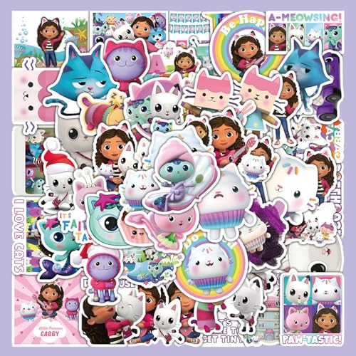 Doll House Aufkleber, 100 Stück Kawaii Stickers, Cute Cartoon Stickers, Aesthetic Sticker, Vinyl Wasserdicht Anime Stickers für Laptop Scrapbook Skateboard Gepäck, für Kinder Jugendliche Erwachsene von HaOrchid