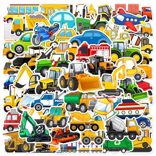 Sticker Kinder 120 Stück, Bagger Sticker, Traktoren Aufkleber, Kinder Stickers Auto Baumaschinen Traktor, Vinyl Wasserdicht Aesthetic Aufkleber, für Mitgebsel Kindergeburtstag Gastgeschenke Party von HaOrchid