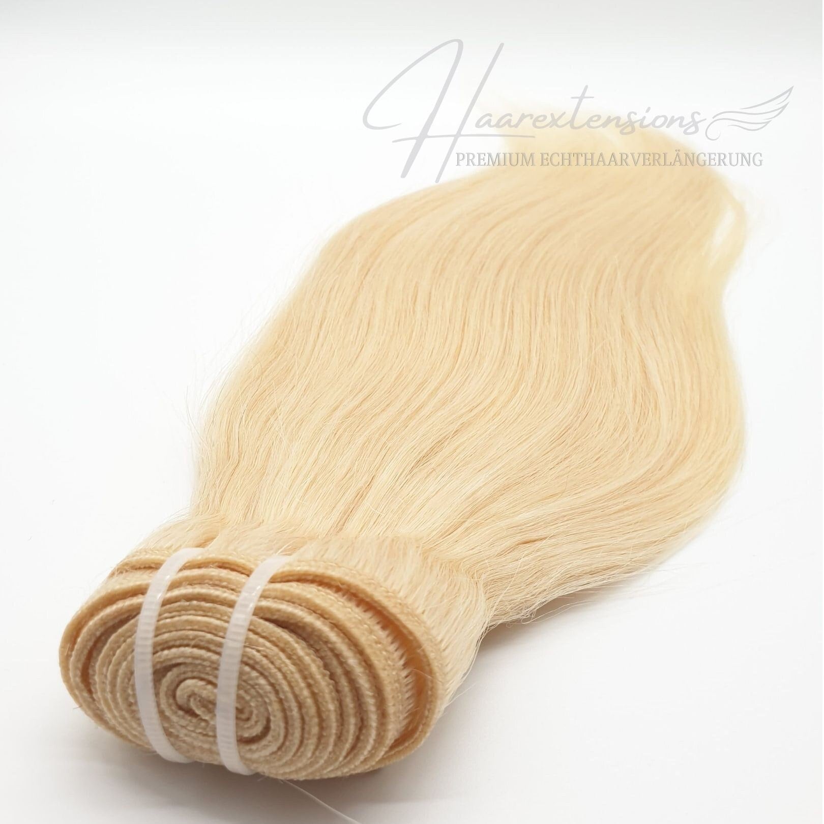 Haartressen Extensions - Haarverlängerung Hellblond Haar Weaving Aus 100% Premium Echthaar Glatt. Längen Erhältlich 45cm Bis 65cm von Haarextensions