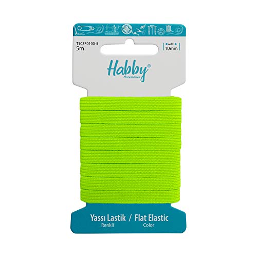 Habby Accessories 5m Gummiband | Elastic Bands | Gummilitze | Gummizug | Gummiband Nähen | Flach | 10mm | Neon Gelb Habby Accessories 5m Gummiband | Elastic Bands | Gummilitze | Gummizug | Gummiband Nähen | Flach | 10mm | Neon Gelb von Habby Accessories