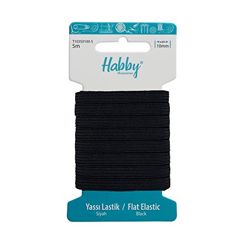 Habby Accessories 5m Gummiband | Elastic Bands | Gummilitze | Gummizug | Gummiband Nähen | Flach | 10mm | Schwarz Habby Accessories 5m Gummiband | Elastic Bands | Gummilitze | Gummizug | Gummiband Nähen | Flach | 10mm | Schwarz von Habby Accessories