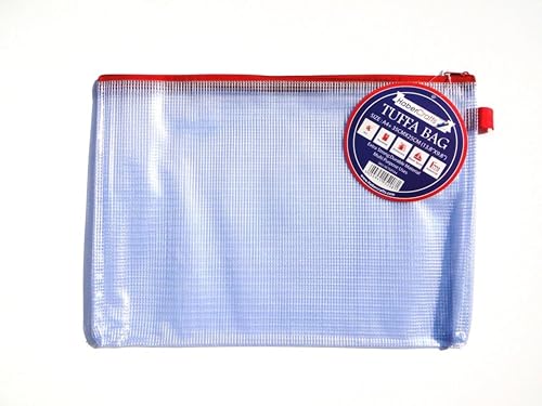 A5 Tuff Bag Zip Wallet Clear Plastic Wallets Zip Pouch File Pencil Case Folder Water Resistant Reinforced Heavy Duty Mesh Bags (Fits A5-1 Pack) von Habercrafts