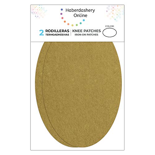 2 Knieschützer - Beige Ellenbogenpolster aus Wildleder/Wildleder. Patches zum Schutz Ihrer Kleidung und zum Reparieren von Hosen, Jacken, Pullovern und Hemden. 16 x 10 cm 97. beige von Haberdashery Online