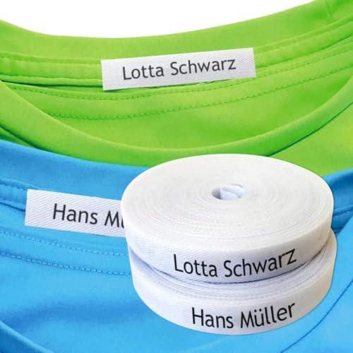 500 Namensaufkleber Kleidung, Personalisierbare Bügeletiketten, Kleidung Namensetiketten Thermo-Klebstoff. Etiketten für Eisen. Namensetiketten kinder, Etiketten Schule. (80% Baumwolle, 20% Polyester) von Haberdashery Online