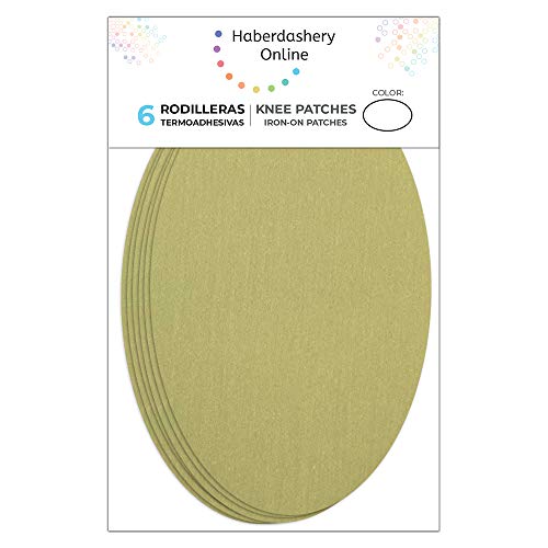 6 Patches zum aufbügeln. Bügeleisen Reparatursatz 16 x 10 cm (Dunkelbeige) von Haberdashery Online