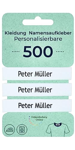 500 personalisierte Namensetiketten Stoffetiketten, ideal für Ihre Kinder. Bügeletiketten zum Beschriften von Textilien Geeignet für Kindergärten, Schulen von Haberdashery Online