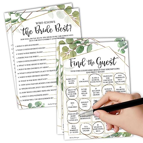 20 Greenery Bridal Shower Spiele Für Gäste - Urkomische Brautdusche Spiele 20 Gäste, Paare Hochzeit Dusche Spiele, Spiele Für Brautdusche Bingo Spiel, Wer kennt Die Braut Beste Brautdusche Spiel von Hadley Designs