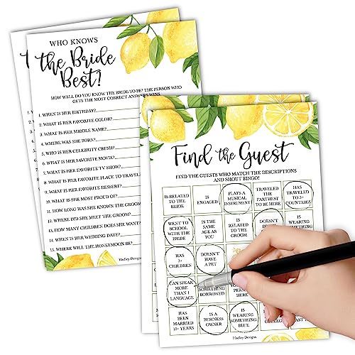 20 Lemon Bridal Shower Spiele Für Gäste - Urkomische Brautdusche Spiele 20 Gäste, Paare Hochzeit Dusche Spiele, Spiele Für Brautdusche Bingo Spiel, Wer kennt Die Braut Beste Brautdusche Spiel von Hadley Designs