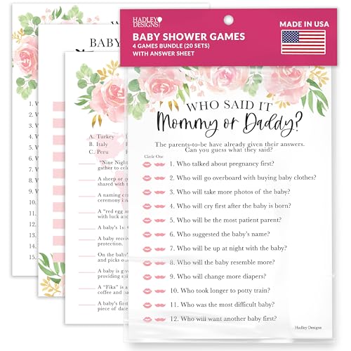 40 Blumen-Babyparty-Spiele für Mädchen – Wer kennt Mama, bestes Babyparty-Spiel, Ratet wer Mama oder Papa Babyparty-Spiel, Baby-Spiele für Babyparty, Familienfehd-Spiel, von Hadley Designs