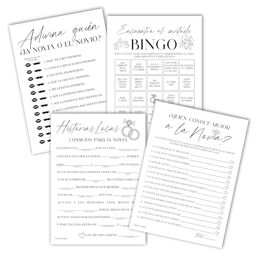 Minimalistische spanische Brautdusche Spiele 20 Gäste - Juegos Para Despedida De Soltera En Español, Hochzeitsdusche Spiele, Brautdusche Bingo auf Spanisch, beliebte Brautdusche Spiele Spanische von Hadley Designs