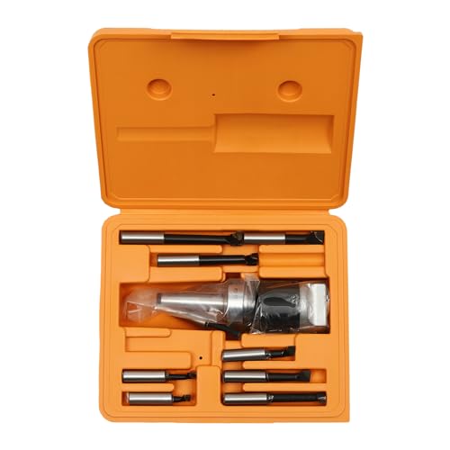 9 Stück Fräsmaschine Zubehör Set M12 50mm Bohrkopf Bohr Ausdrehkopf-Set Fräswerkzeug Kit mit 3 Schlüssel und 1 Kunststoffkoffer von Hadwigger