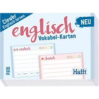 100 Häfft® Verlag Karteikarten Vokabel-Karten Englisch DIN A8 blau/rosa liniert von Häfft® Verlag