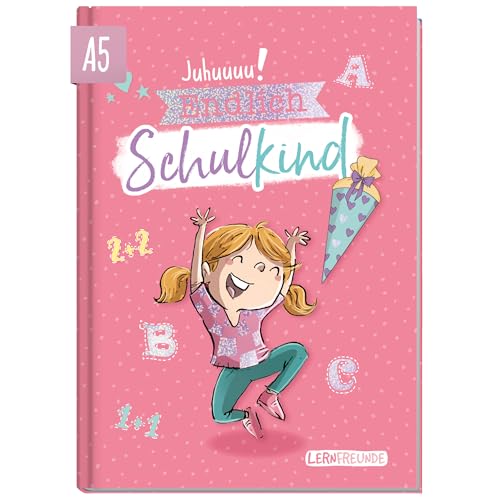 Endlich Schulkind! A5 Erinnerungsbuch zur Einschulung für Mädchen by Häfft [Rosa] Hardcover Einschulungsalbum Schulanfang, erster Schultag | Geschenk für die Schultüte | klimafreundlich & nachhaltig von Häfft