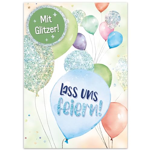 Häfft® Lernfreunde 12 x Einladungskarten Kindergeburtstag A6 "Ballons" Party-Einladungen für Kinder, Geburtstags-Einladungen - nachhaltig & klimafreundlich von Häfft