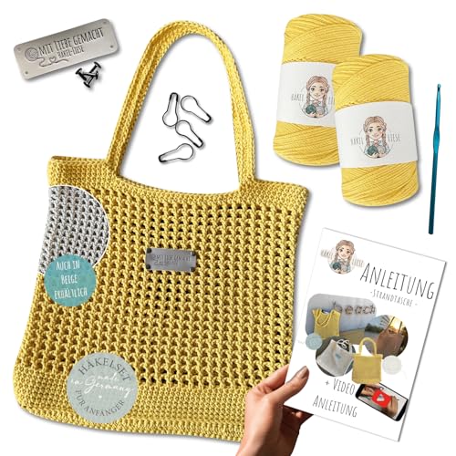 Häkel Liese Häkelset Für Anfänger Strandtasche Damen - Wolle Zum Häkeln, Häkelnadel Set, Netztasche Sandspielzeug, Aesthetic Stuff Clean Girl, DIY Set Erwachsene, Baumwolltasche Häkel Liese Häkelset Für Anfänger Strandtasche Damen - Wolle Zum Häkeln, Häkelnadel Set, Netztasche Sandspielzeug, Aesthetic Stuff Clean Girl, DIY Set Erwachsene, Baumwolltasche von Häkel Liese